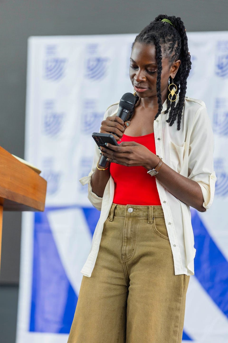 Speaker at the podium